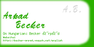 arpad becker business card